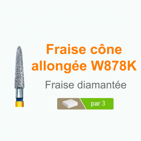 Fraise cone allongé W878K à biseau